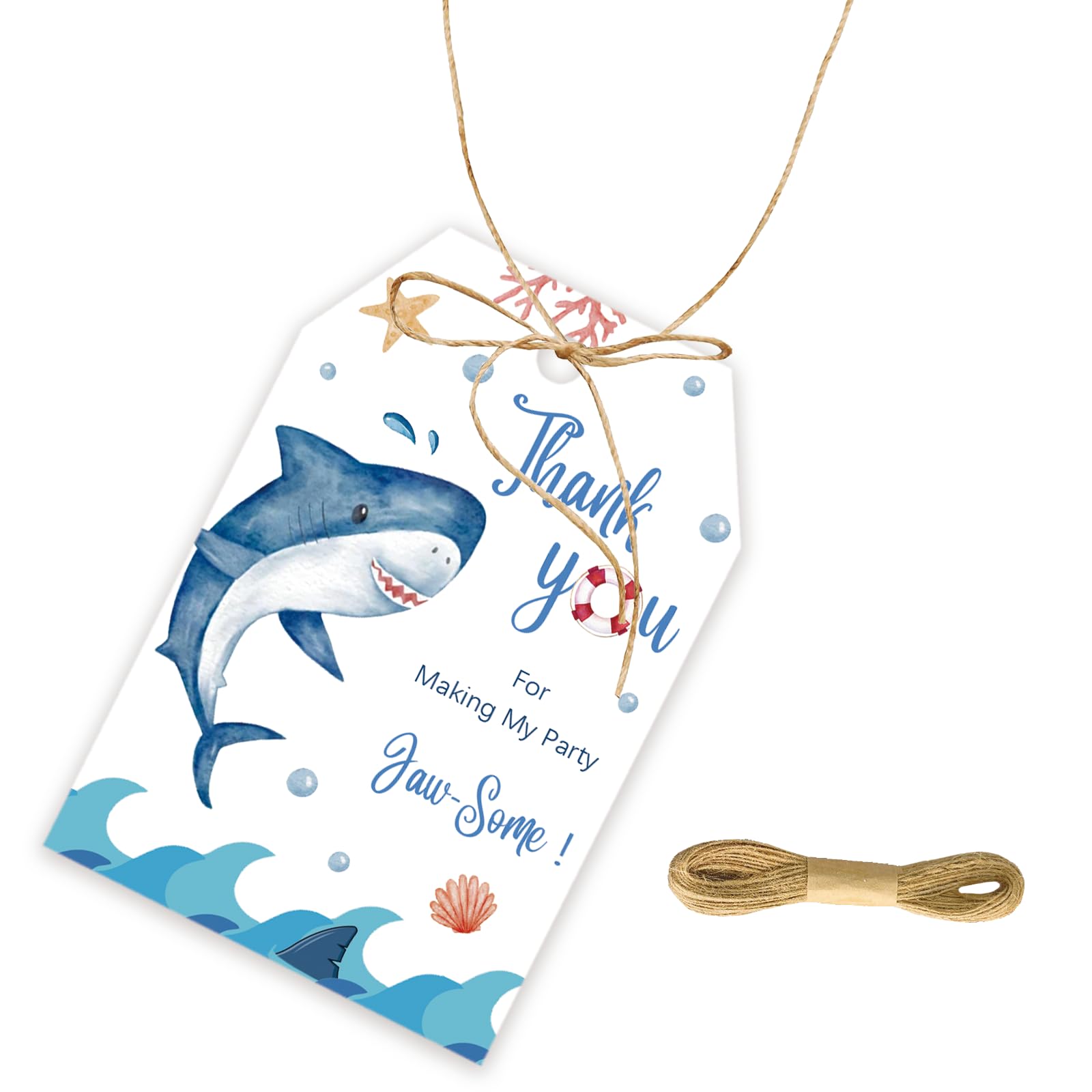に Amazon.com : 50pcs Shark Thank You Tags, Shark Gift Tag with