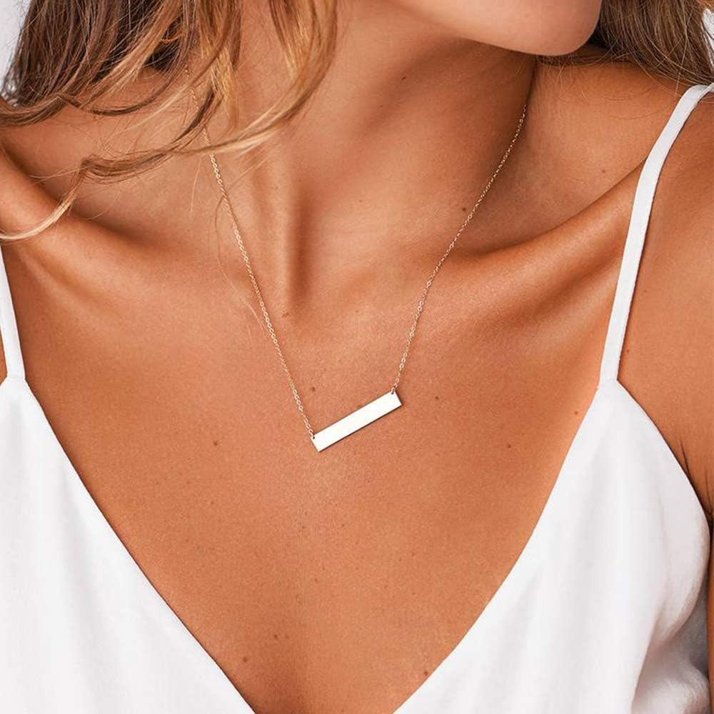 Turandoss Triangle Layered Necklaces for Women - Dainty Triangle Bar Multi Disc Layered Choker Necklace for Women - Image 4
