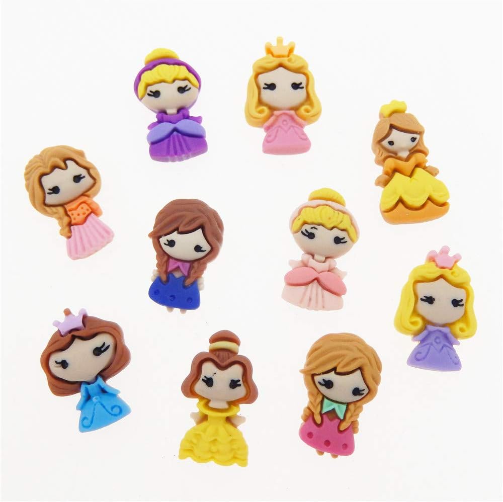 40-Pack Assorted Flat Back Mini Resin Princesses Cute Girls Embellishments 1-2cm DIY Scrapbooking Craft Making Flatbacks Phone Case Decors