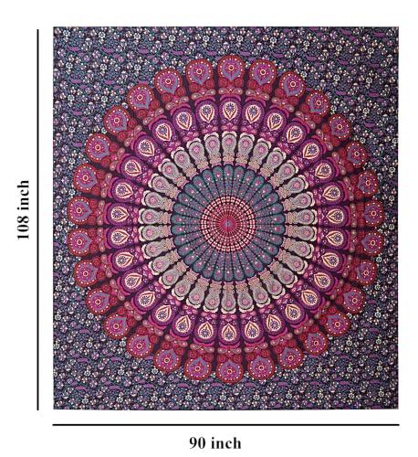 Décoration murale mandala paon violet rose pour la maison - 5