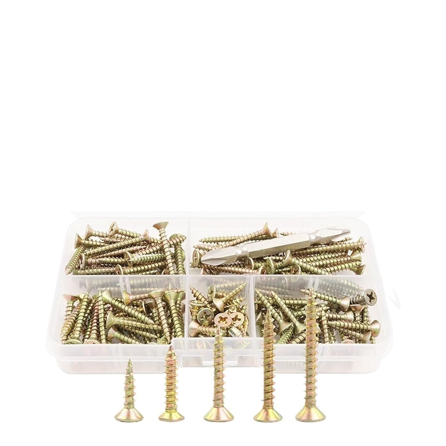 Wood Screw Kit M3.5 M4 Cross Recessed Fiberboard Screw Zinc Plated Flat Phillips Head Self Tapping Screw for Chipboard(M3.5 M4 251pcs)