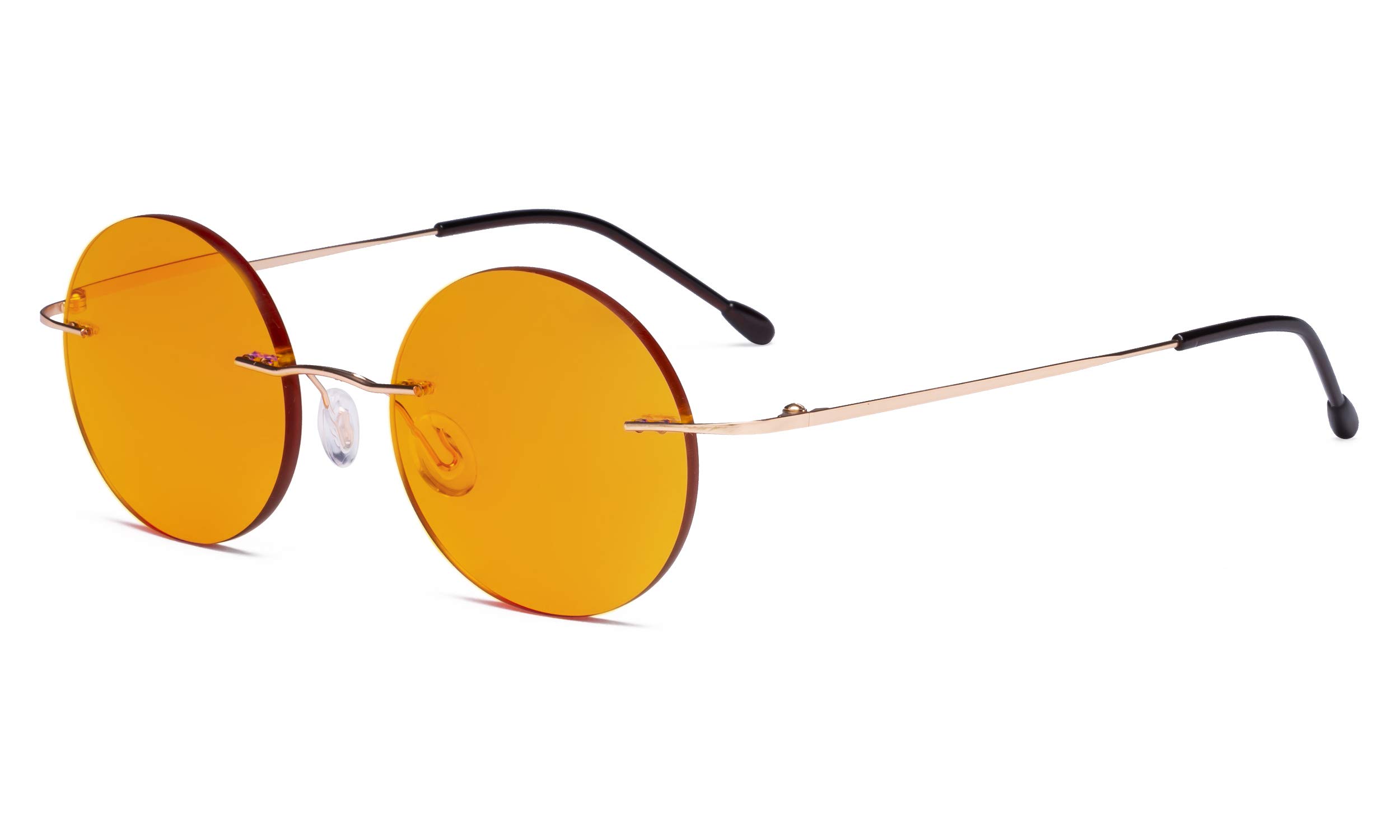 Eyekepper Titanium Rimless Orange Tinted Lenses Computer Reading Glasses Readers Men Women
