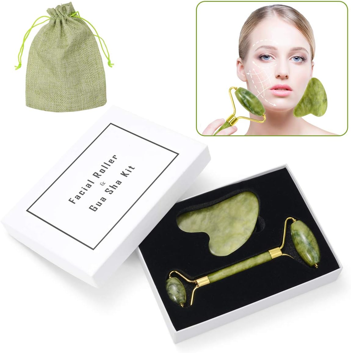 strumenti per il massaggio con raschietti in giada gua sha