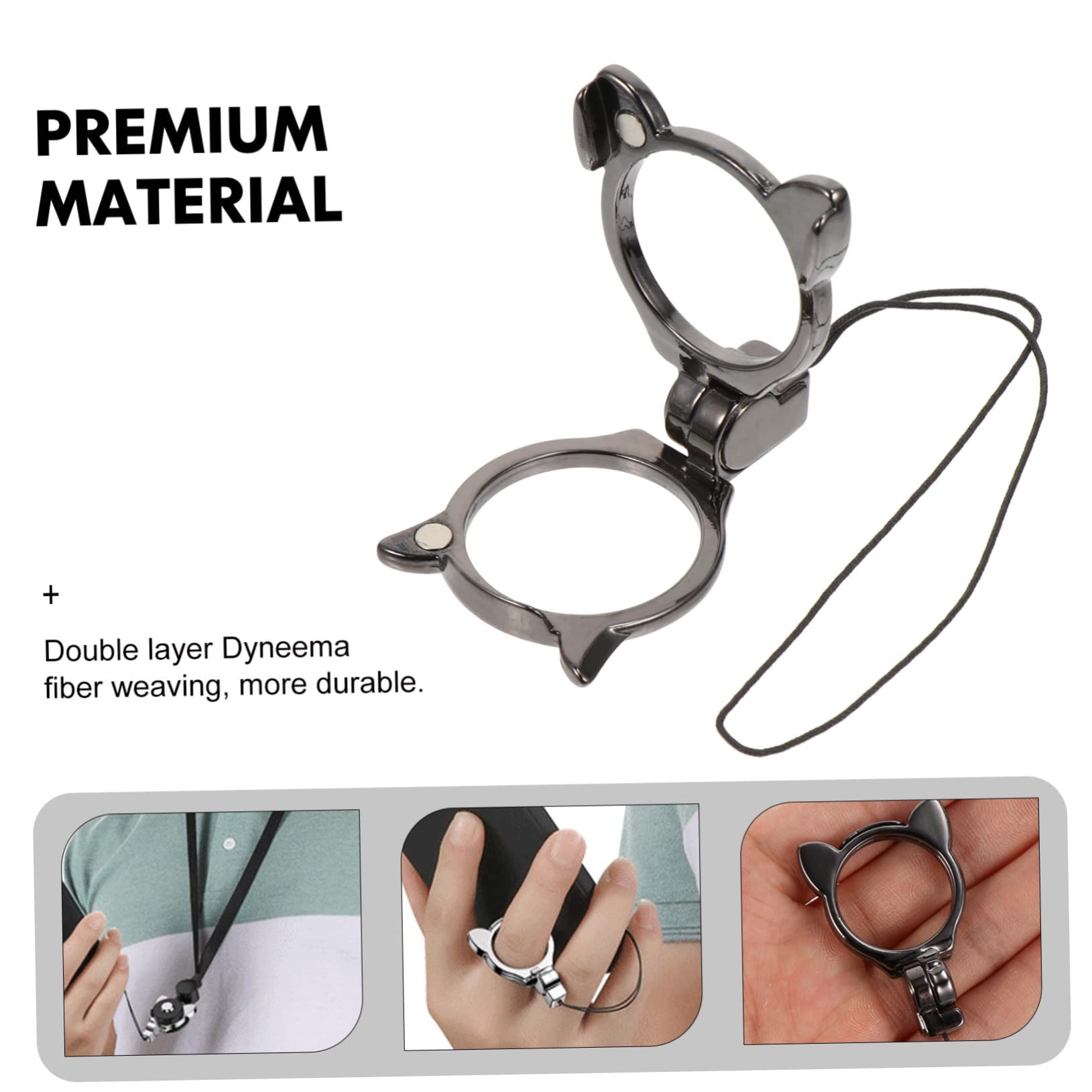 UKCOCO 2piezas Cuerda Para Teléfono Móvil Con Lanyard y Anillo De Dedo Diseño Duradero y Resistente Para Colgar Al Cuello Protección Efectiva Contra Caídas y Robos
