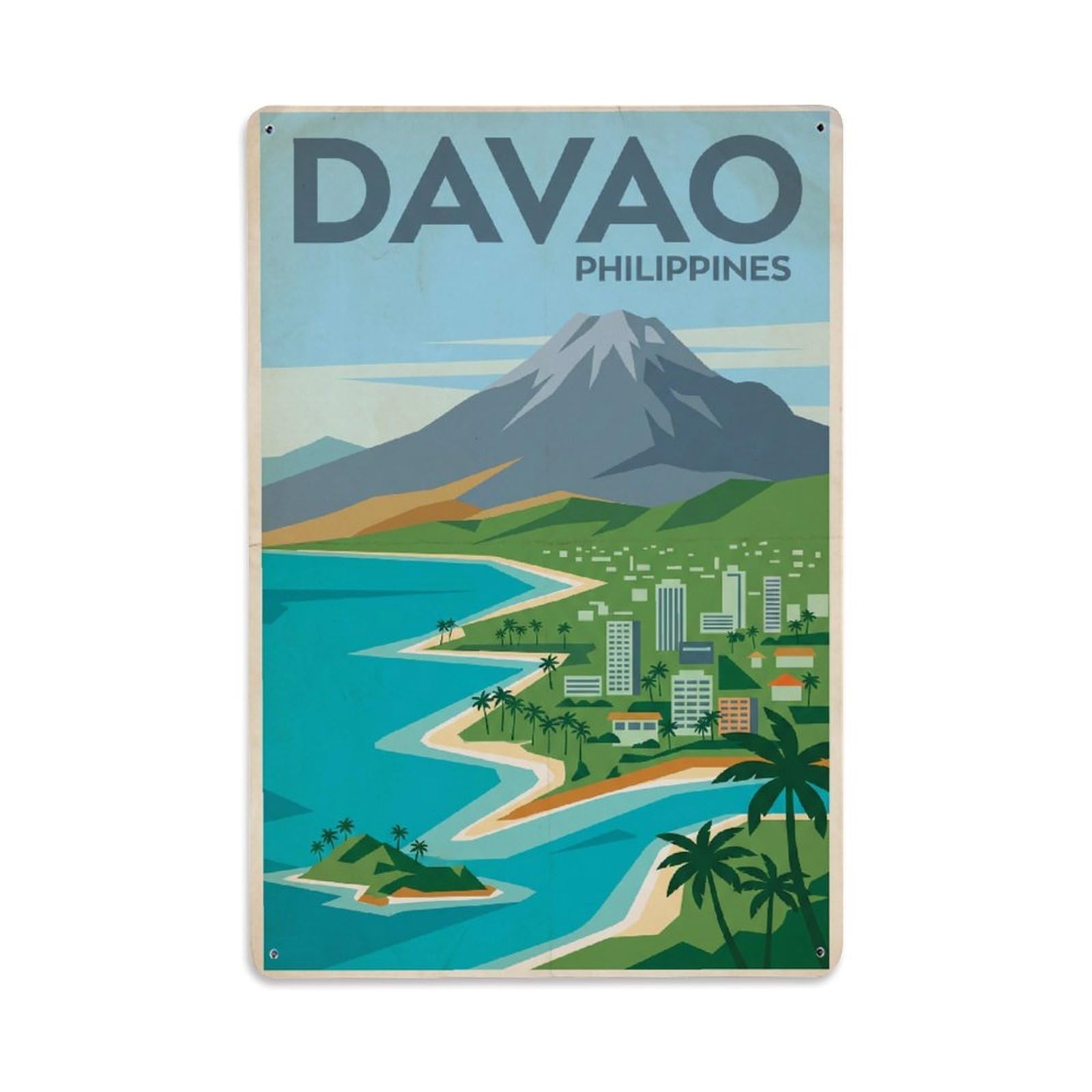 Philippines Davao Vintage Travel Metal Tin Sign