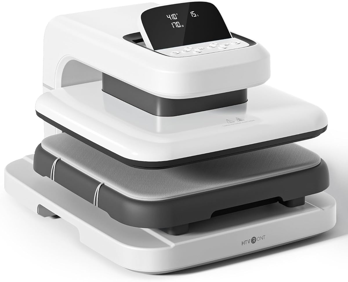 HTVRONT Auto Heat Press 2 - Heat Press Machine for T Shirts with Adjustable Pressure & Higher Heating Height, Heats Up Fast & Evenly Heat Press 15x15 for HTV, Sublimation, Heat Transfer Projects