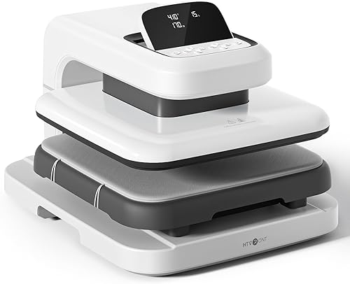HTVRONT Auto Heat Press 2 - Máquina de prensa de calor para camisetas con presión ajustable y mayor altura de calentamiento, se calienta rápido y