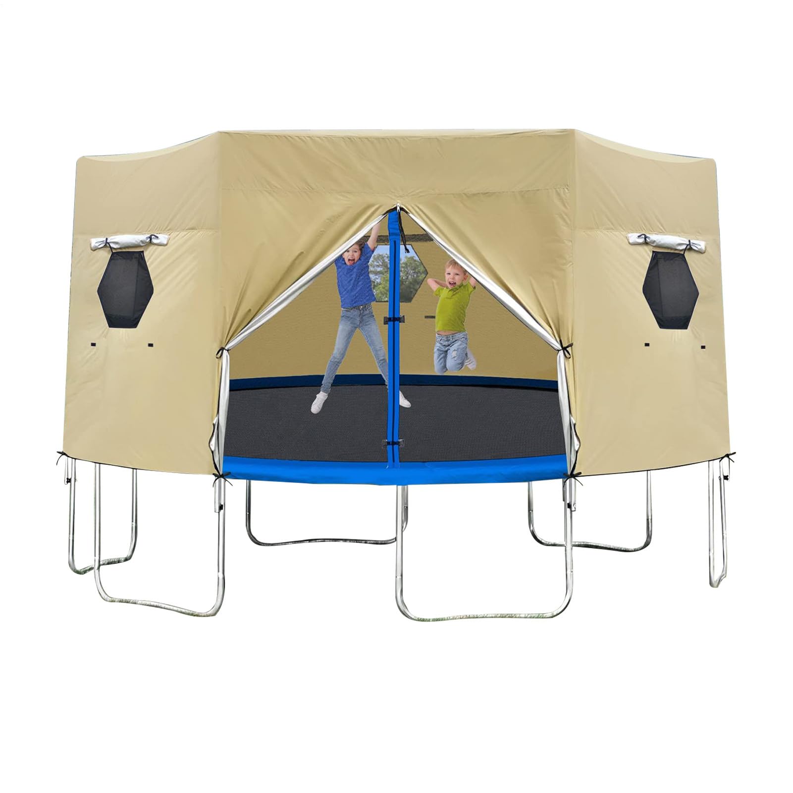 Pare-soleil pour trampoline – Tissu Oxford, 366 cm, housse de tente de trampoline, résistante aux UV | Auvent d'extérieur imperméable, tente d'ombrage ronde pour jeux d'enfants, utilisation dans le