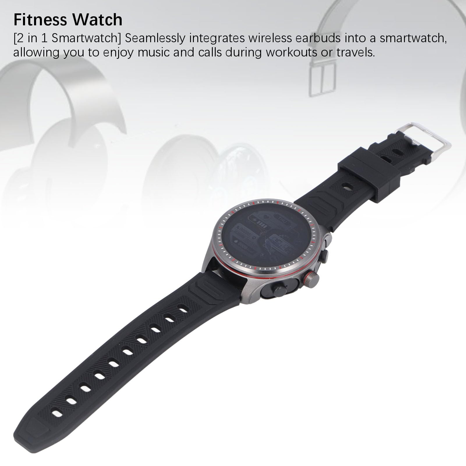 Cuifati Montre Connectée avec Écouteurs, Montre de Fitness Écran Tactile
