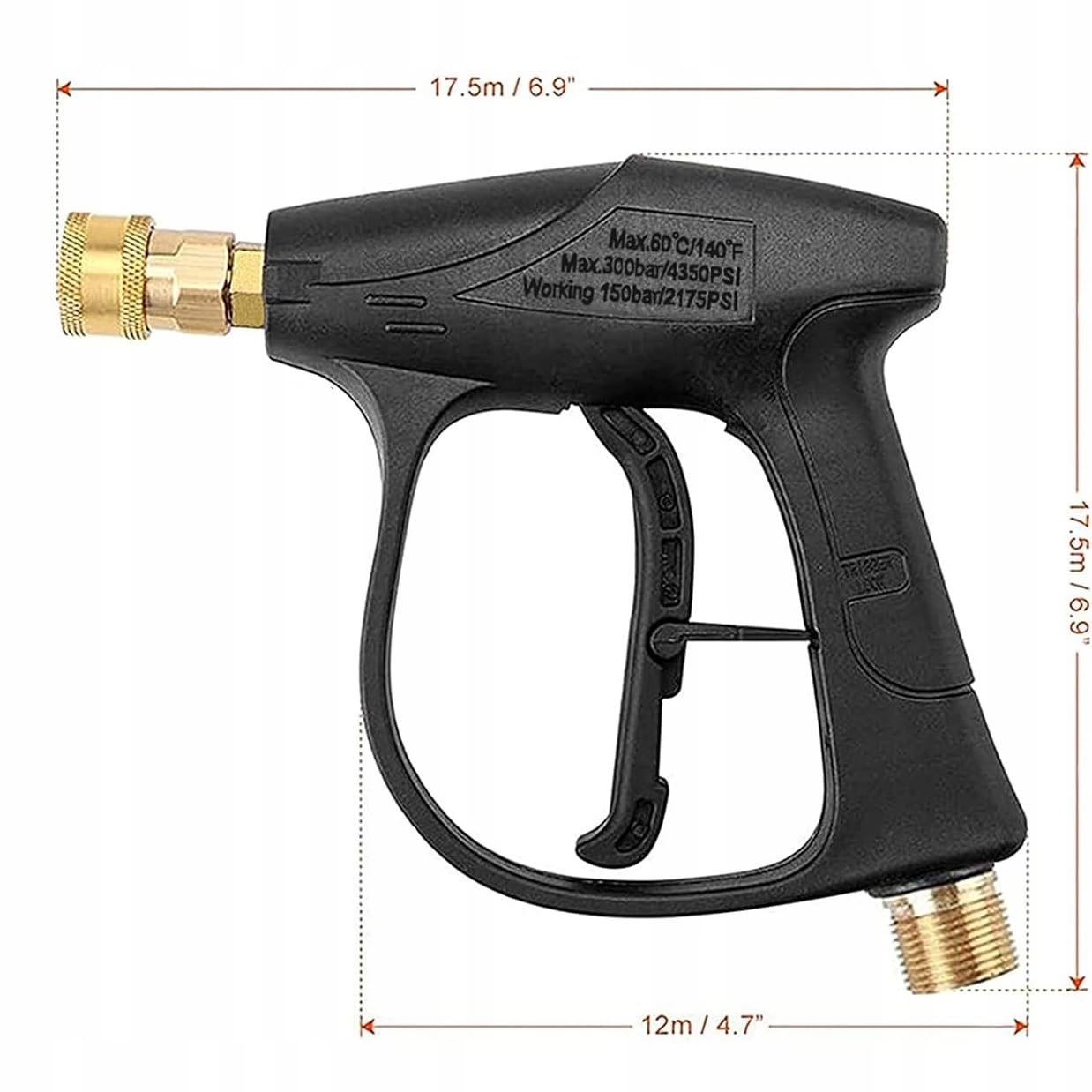 Rosfix Pistola de 5 boquillas, adaptador de lanza de espuma, 1 l, compatible con Kärcher HD