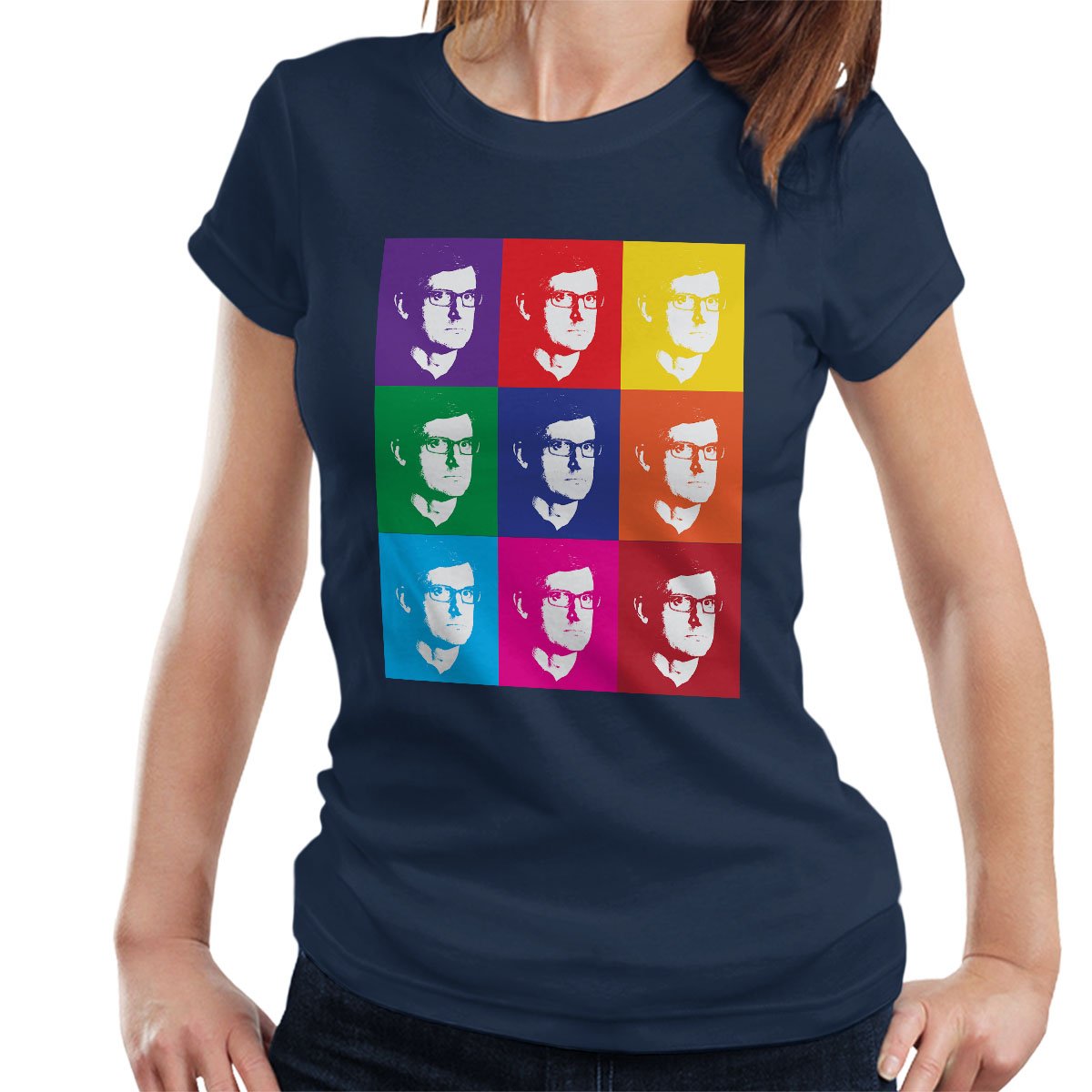 Cloud City 7 Women's Navy Blue Louis Theroux Andy Warhol T-Shirt