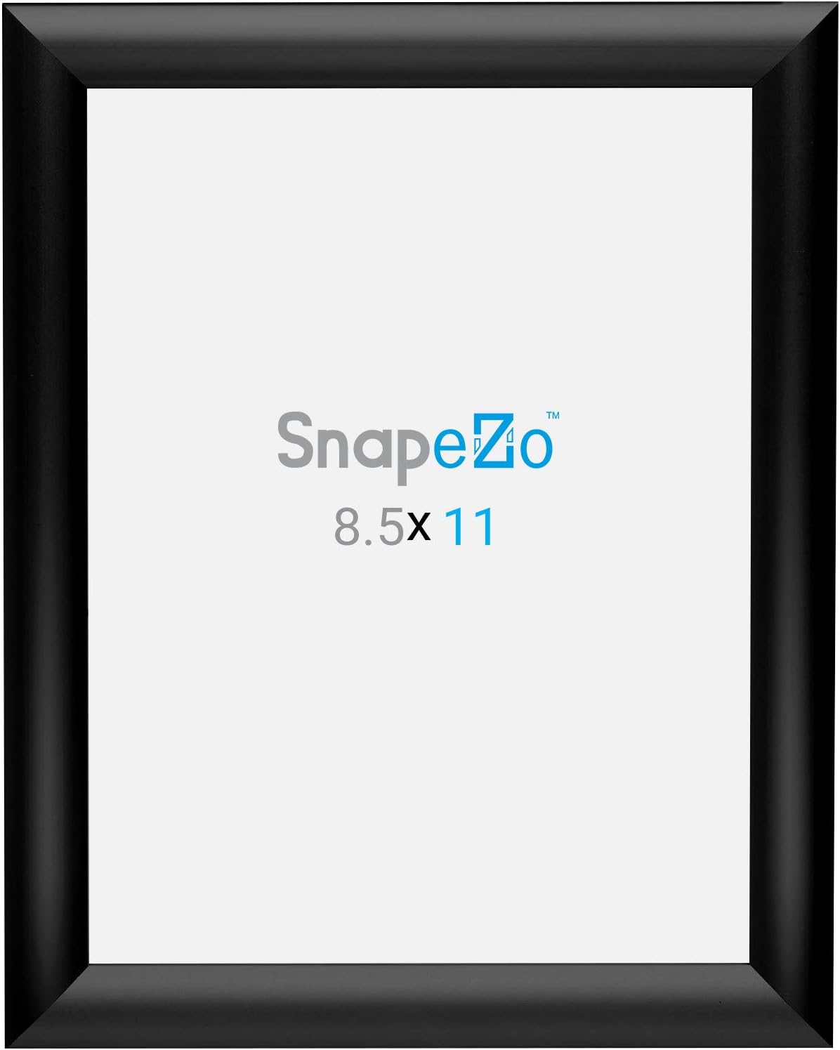 SnapeZo Black Certificate Frame 8.5x11, Front-Loading Aluminum, 1 Inch Profile, Front-Loading Snap Frame, Wall Mounting