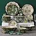 Wysokiej klasy zestaw obiadowy, zestaw ceramicznych naczyń obiadowych, zestawy obiadowe z porcelany w stylu vintage po 34 sztuki | Zestaw misek zbożowych i talerzy do steków w stylu czeskim