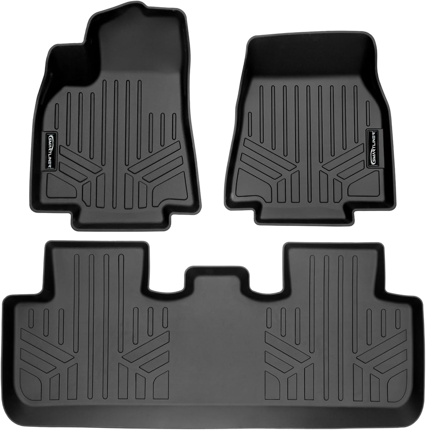 SMARTLINER All Weather Custom Fit 2 Rows Floor Mat Liner Set Compatible with 2020-2025 Tesla Model Y