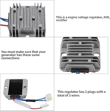 Voltage Regulator, 12V DC 178F/186F AVR Engine Automatic Voltage Regulator Electric Start Parts for KDE3500 5000 6500 6700 Generator