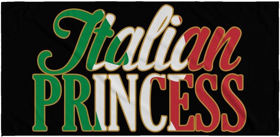 Large Microfiber Beach Towel - Unique Italy Italian Princess Design - Soft Absorbent Sand Free Quick Dry - Great for Swim, Pool, Blanket, Camping