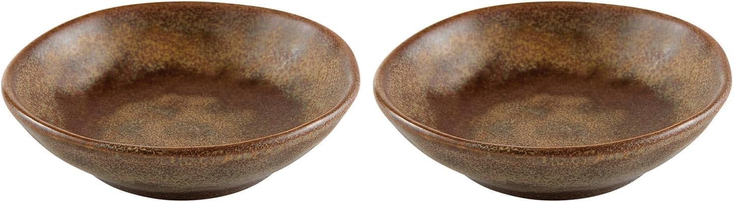 47th & Main Glazed Ceramic Dipping Bowl Serving Dish, 3.5" Dia x 1" H, Brown (Pack of 2)