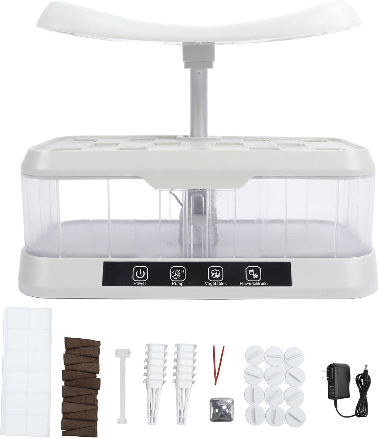 Hydroponics Growing System Kit, 12 Pods Indoor Gardening System with LED Grow Light for Home Kitchen, Hydroponic Garden Planter Plants Germination Kit Herb Vegetable (Transparent)(Transparent)