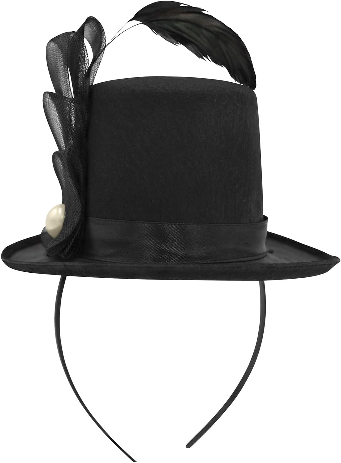 Nicky Bigs Novelties Black Mini Top Hats For Women, Mini Top Hat Headband, Victorian Hat, Steampunk TopHat, Costume Hats For Adults - Image 8