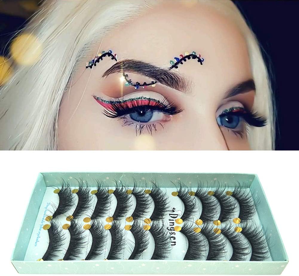 3D Natural False Eyelashes Handmade Long Soft Dramatic Lashes Eye Makeup Reusable Thick Mink Lashes 10 Pairs