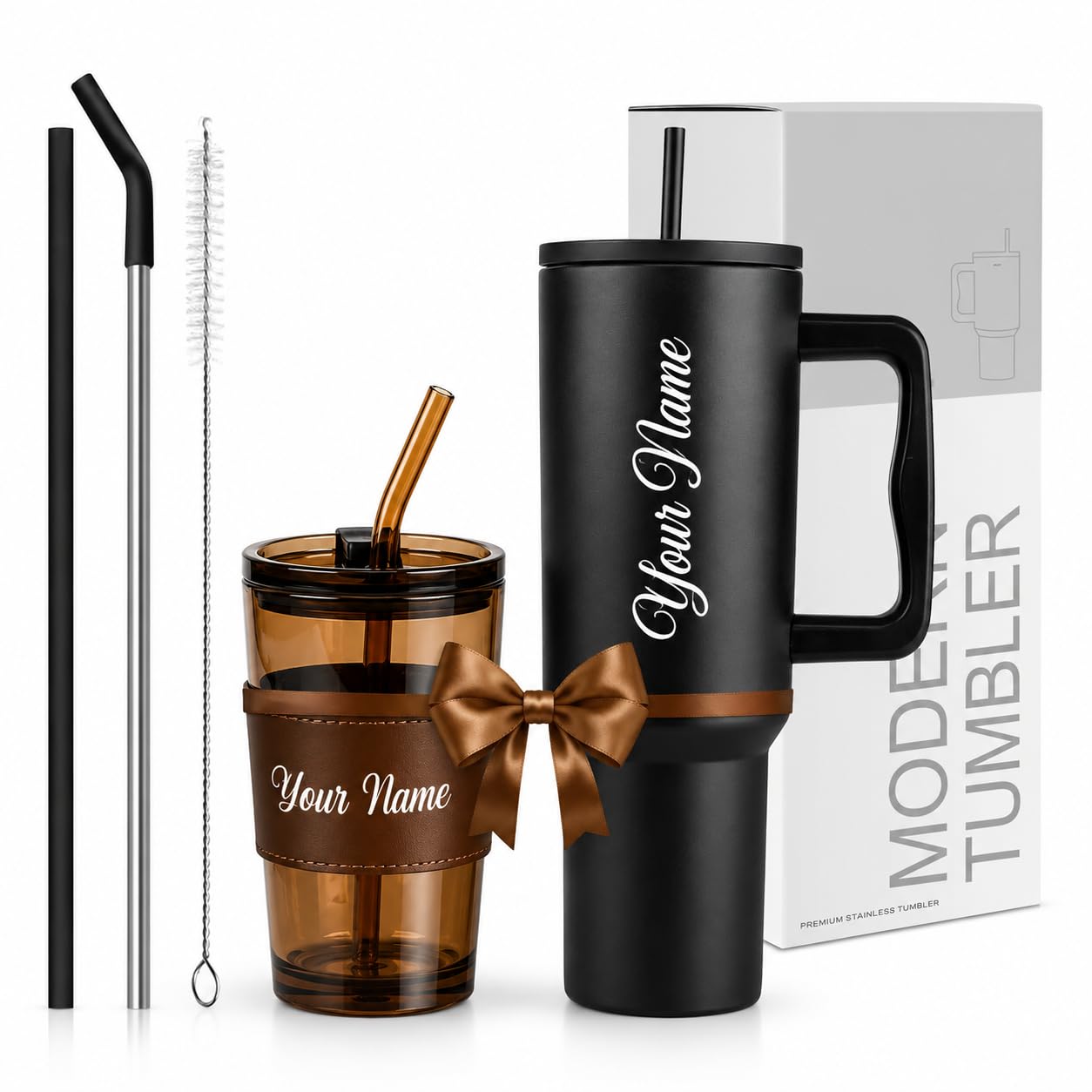 COMFYPOT Stainless Steel Tumbler with Lid & Straw, 100% Leakproof Tumblers with Handle, Drink Sipper for Office,Gym & Outdoors 1200ml Tumbler