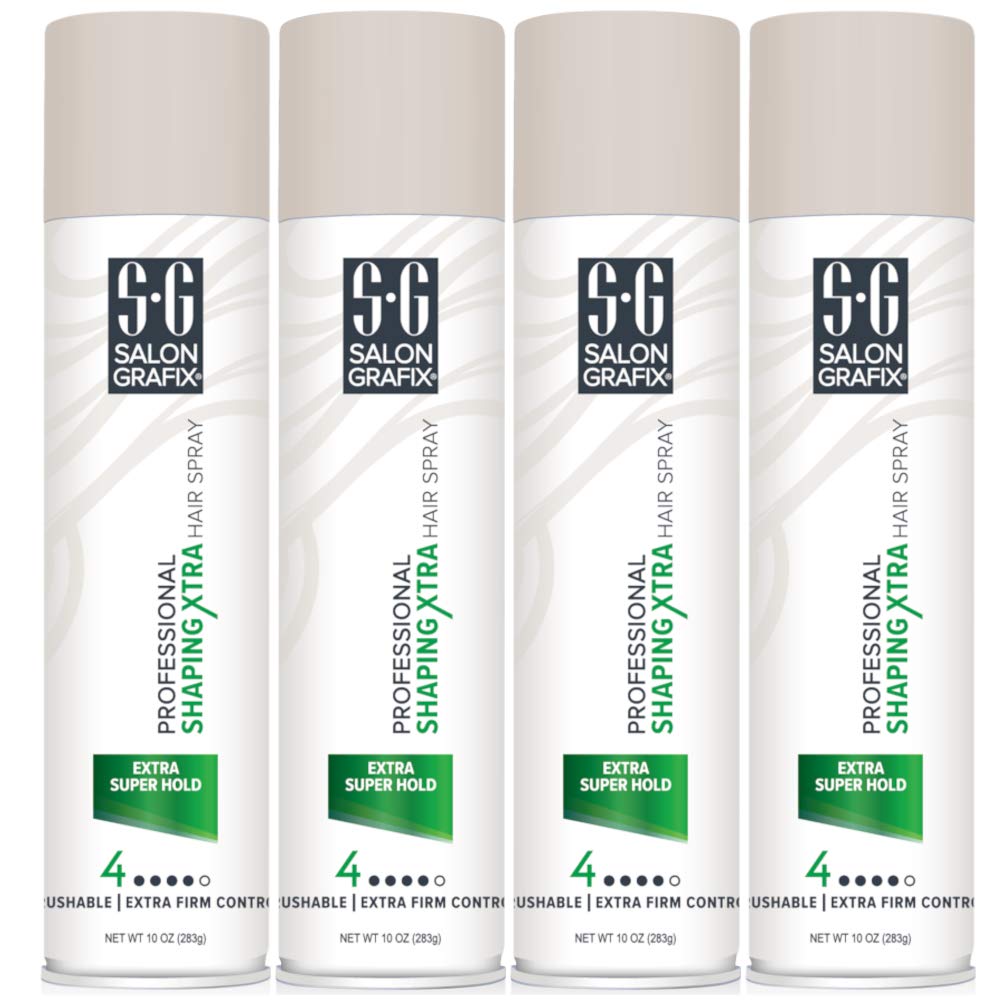 Salon Grafix Shaping Hair Spray Extra Hold 10 oz (Pack of 4)