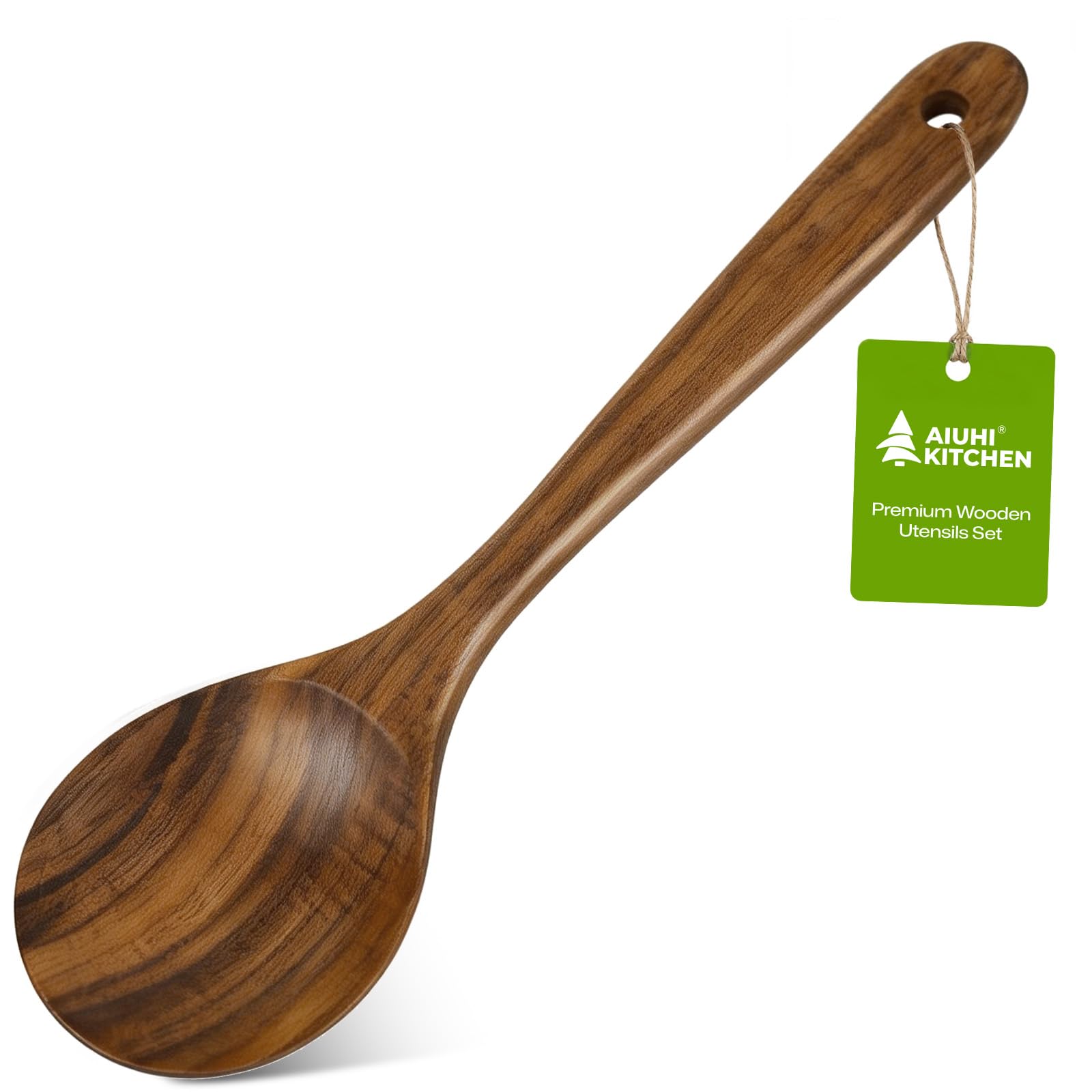 AIUHI Premium Teak Wood Salad Serving Fork, Ergonomic Handle Non-Scratch Wooden Cooking Fork, Durable Kitchen Utensil for Salad Mixing Pasta Tossing and Food Serving — Amazon image 19