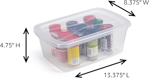 Miniatura 2 de Rubbermaid Cleverstore - Recipientes de plástico apilables de 6 cuartos de galón con tapas duraderas, organización visible, ideal para decoraciones