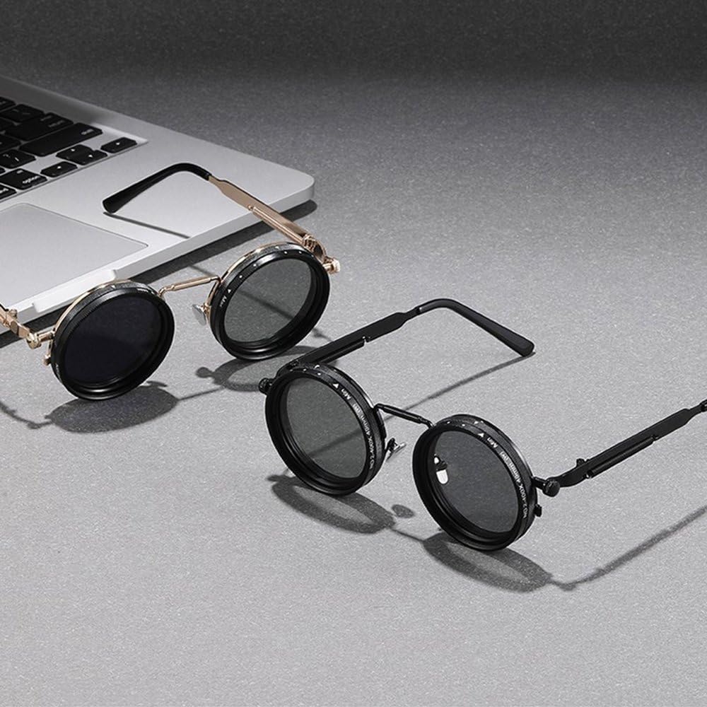 Retro-Sonnenbrille im Punk-Stil für Herren, Outdoor-Sport, polarisiert, UV400, verstellbar, dimmbar