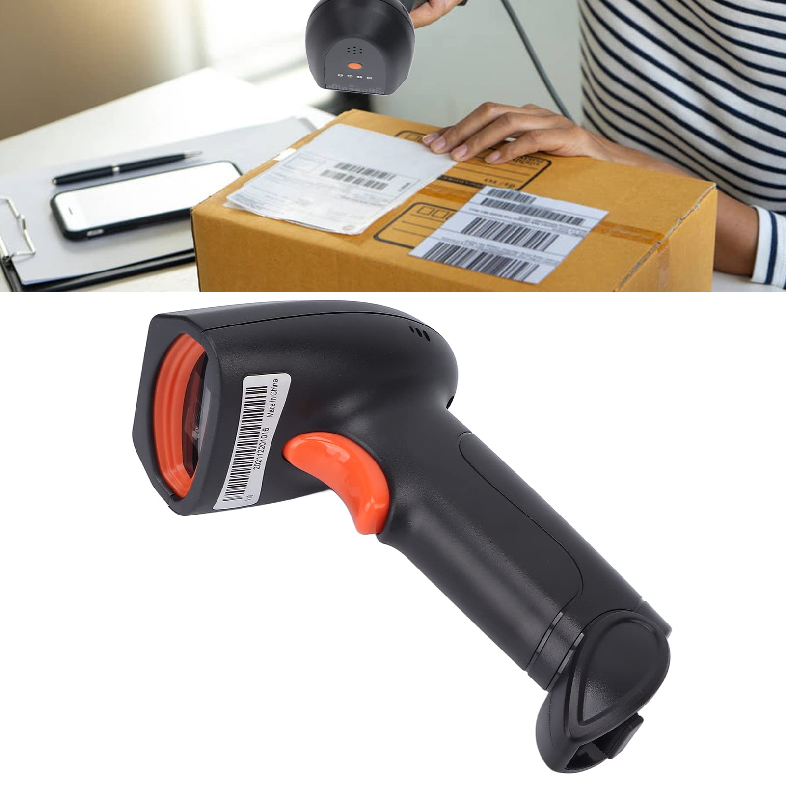 Scanner di codici a barre portatile wireless 2D con ricevitore per supermercato