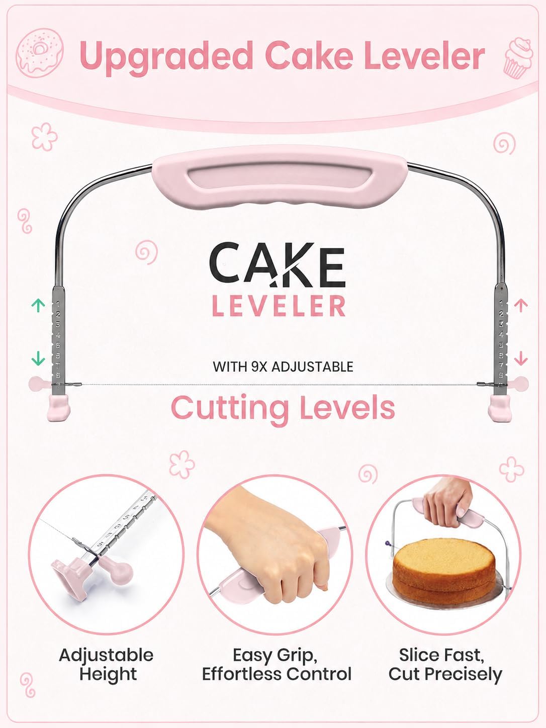 RFAQK 200PCs Cake Decorating Kit with Cake Turntable & Leveler, Baking Supplies Gift Includes 110+1 Piping Bags,55 Icing Tips,2 Frosting Spatulas, Adjustable Scraper, Video Tutorial, Booklet & more image 5