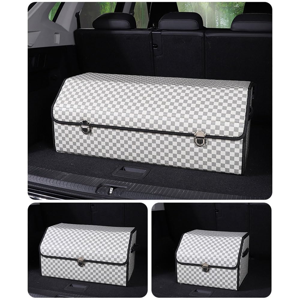 Organizer Bagagliaio Auto, Organizzatore per Auto per Vano di Lusso Auto Organizer Impermeabile Pieghevole Organizzatore di Immagazzinaggio per SUV/Auto/Camion,Fondo Antiscivolo, Coperchio Pieghevole