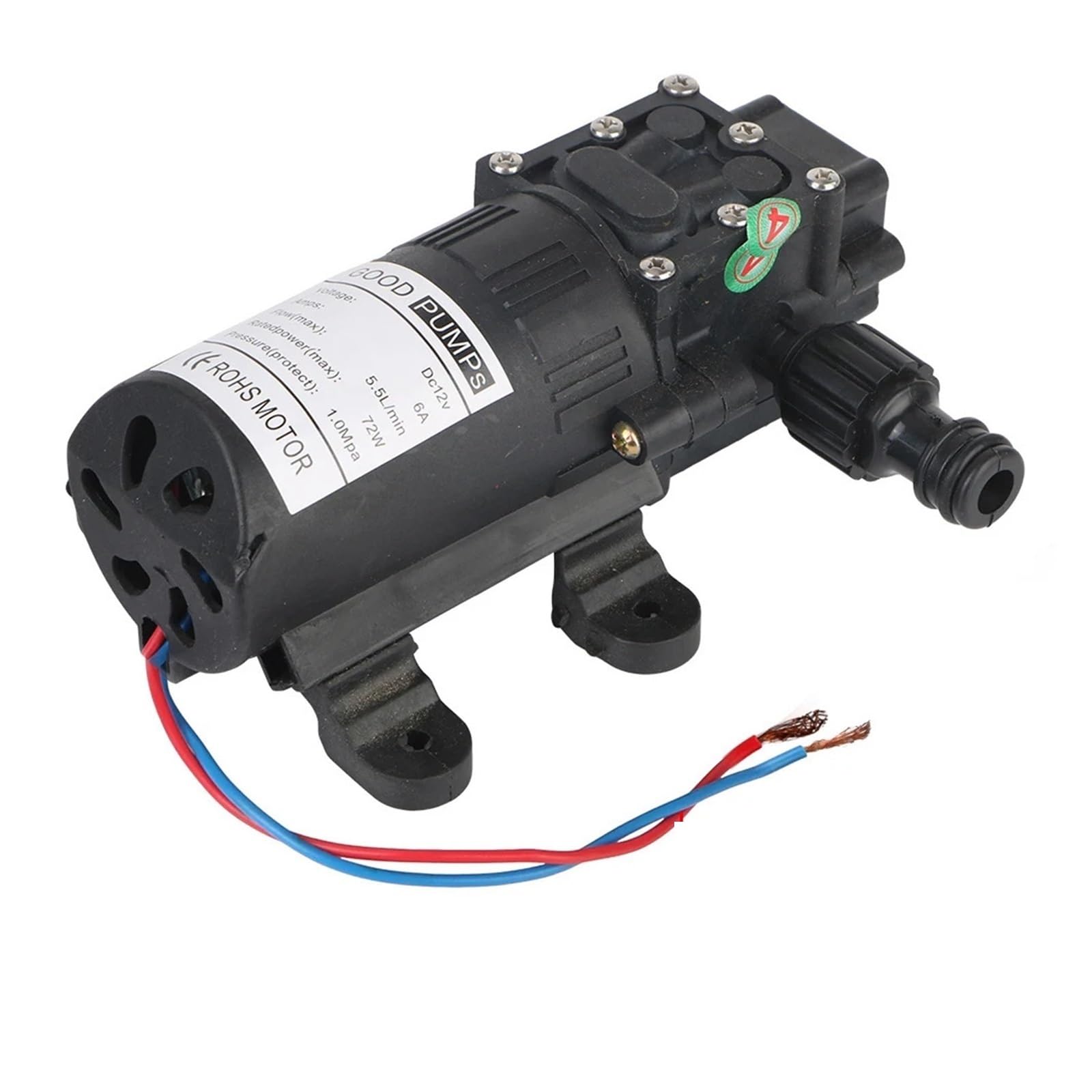 Pompa elettrica for acqua DP-537 da 130 PSI, 5,5 l/min, a membrana agricola, for spruzzo d'acqua, nera, ad alta presse