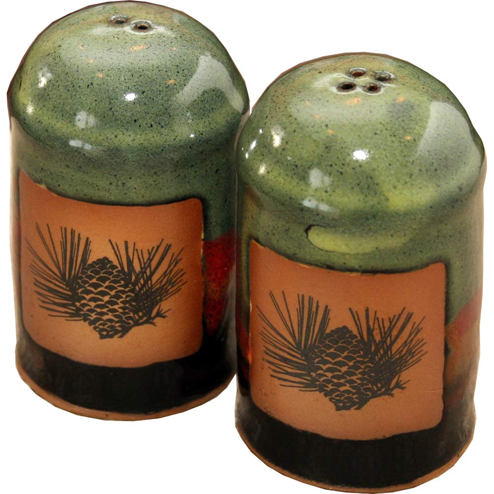 ALWAYS AZUL POTTERY 4 Inch Tall Pinecone Salt and Pepper Shakers in Moonscape Glaze - Handcrafted Stoneware Seasoning Dispenser - Glazed Pottery Design - Great for Dining Table, Kitchen & More