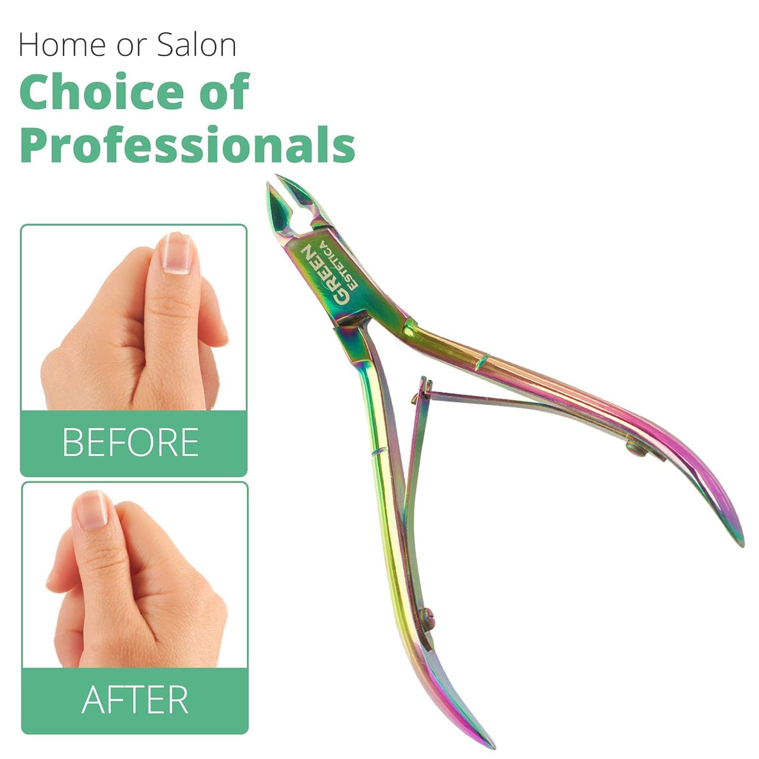 Cortador de cutículas profesional de acero inoxidable con cuchillas afiladas de cortacutículas, herramientas de manicura con doble resorte para el cuidado de uñas, pedicura, herramientas de uñas