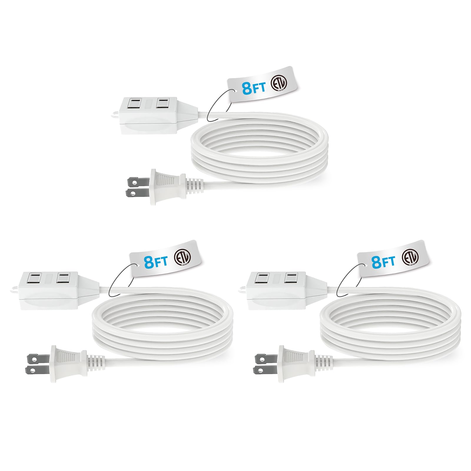 TiFFCOFiO 6ft Extension Cord - 3 Outlet -9