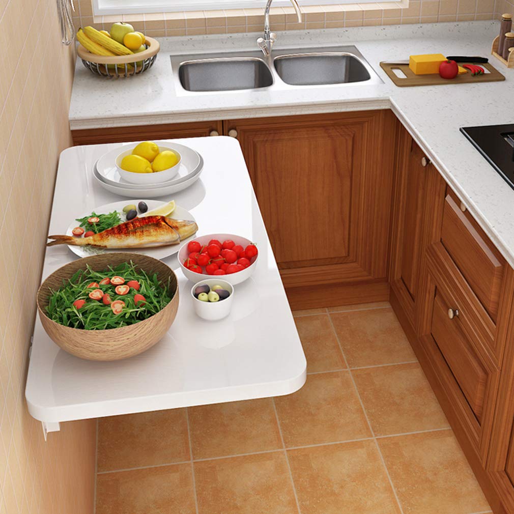 Tavolo pieghevole da parete, in legno, invisibile, salvaspazio, per cucina, postazione di lavoro pieghevole versatile, perfetto per piccoli spazi e ufficio domestico