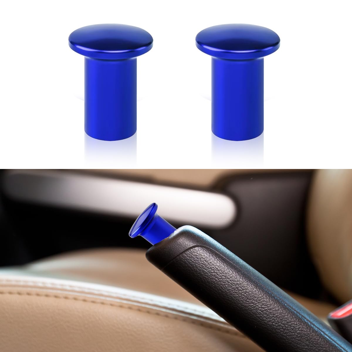 LAINLOY 2 PCS Car Turn Knob Drift Button Emergency Brake Cover Turn Knob Cover Aluminum Car Handle Handbrake