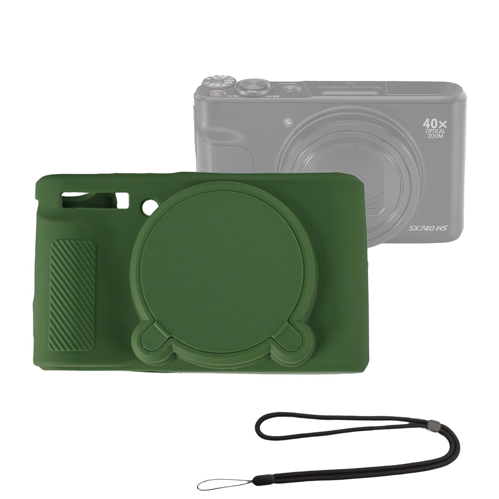Ngaantyun SX740 Silicone Camera Case Rubber Cover for Canon PowerShot SX740 SX730 HS Cameras Accessories Body Skin with Hand Neck Strap Lanyard