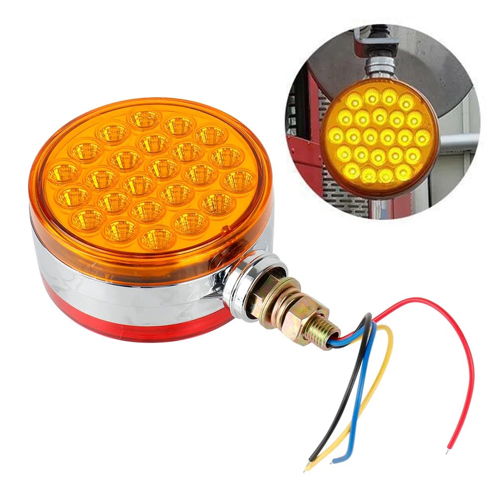 12v 24v Okrągłe Światła Obrysowe 48led Do Samochodów Ciężarowych Przyczepy Ciągniki Ciężarowe Podwójny Wskaźnik Boczny Lampa Ostrzegawcza Bezpieczeństwa 2 Szt