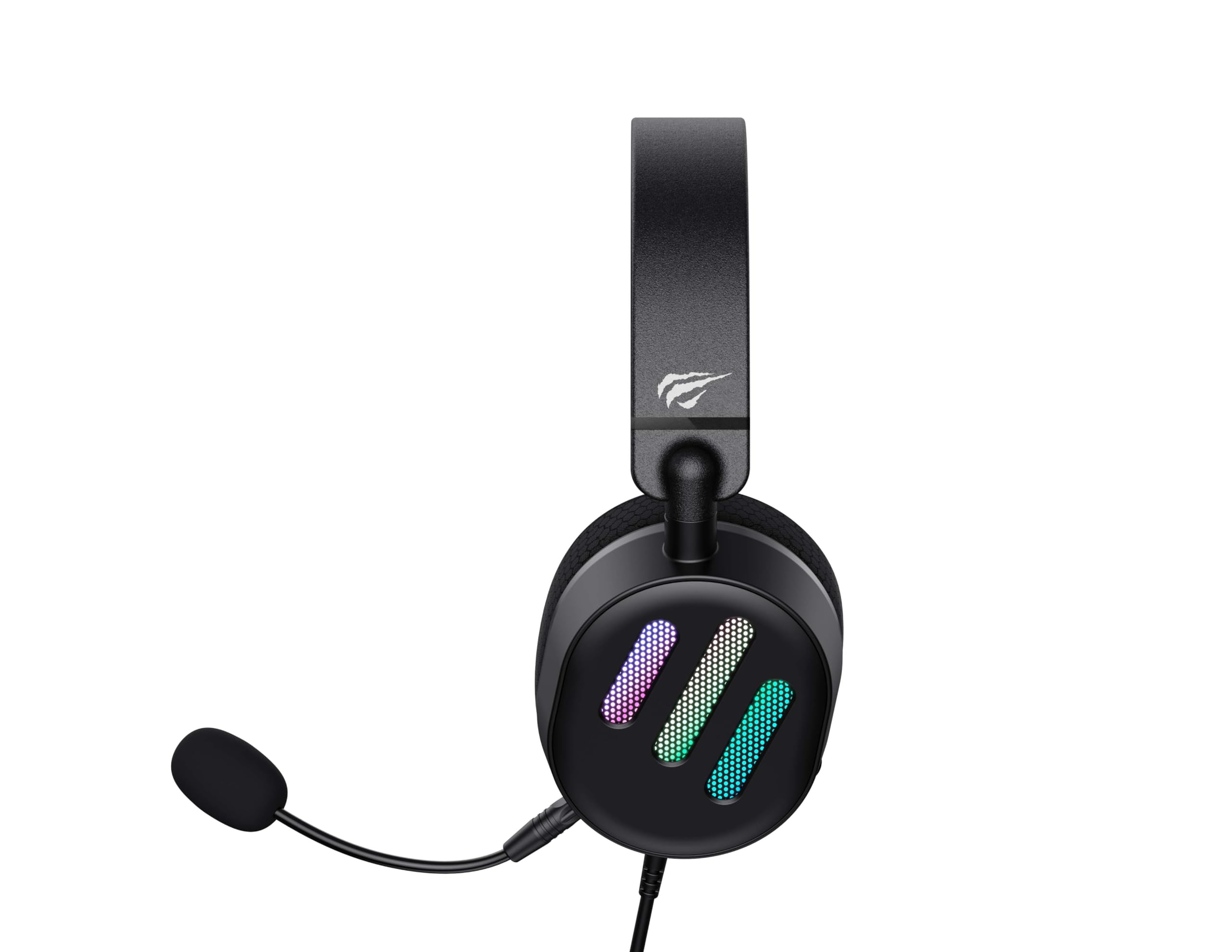 Havit - Auriculares para juegos USB 7.1 H2038U, color negro, iluminación RGB, altavoz de 50 mm, micrófono extraíble, diseño ligero, diadema regulable