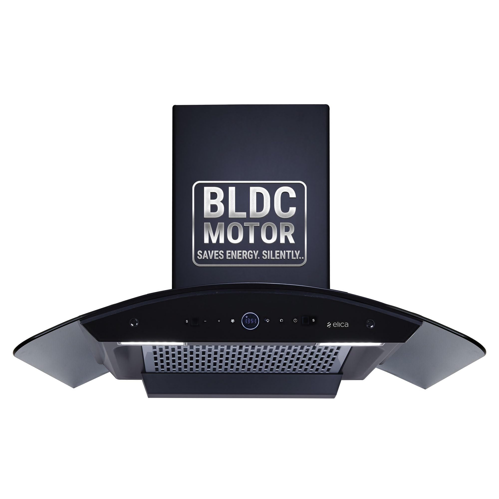 Elica 90cm 1600 m3/hr BLDC Filterless Autoclean Kitchen Chimney with 15 Years Warranty | PRO PLUS FL BLDC HAC LTW 90 MS NERO | Black | Touch Control with Round RPM Display + Motion Sensor