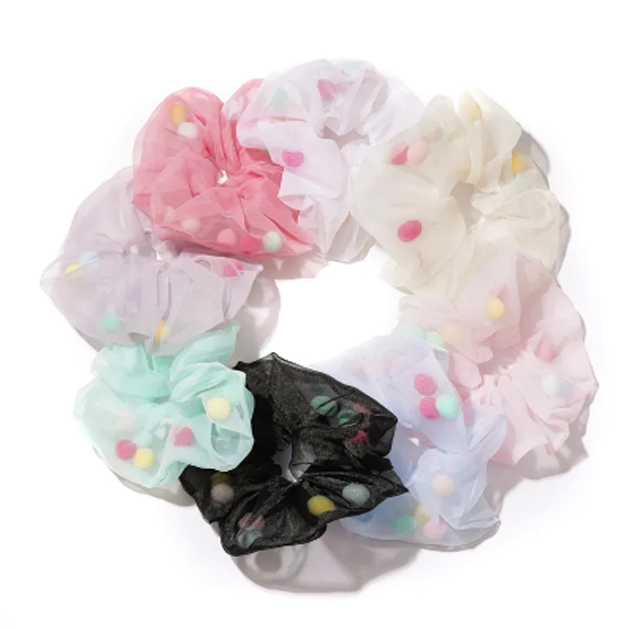 Navjai Organza Oversized Large Scrunchie for Women Girls Hair Accessories Pack of 6 Rubber band Multi-color Mesh Net frilled Balls Ponytail Holder Hair Ties for Gift for Women & Girls (B0CDTN9FZZ) Amazon Price History, Amazon Price Tracker