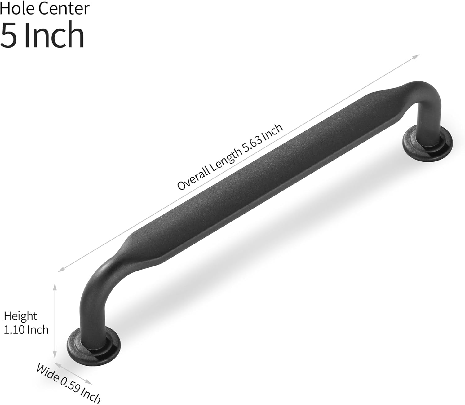 Lardmon 10 Pack Dark Gunmetal Gray Modern Cabinet Pulls 5 Inch(128mm) Hole Center Kitchen Cabinet Handles Solid Drawer Pulls Heavy Duty Zinc Alloy Kitchen Hardware, 5.6 Inch(143mm) Total Length