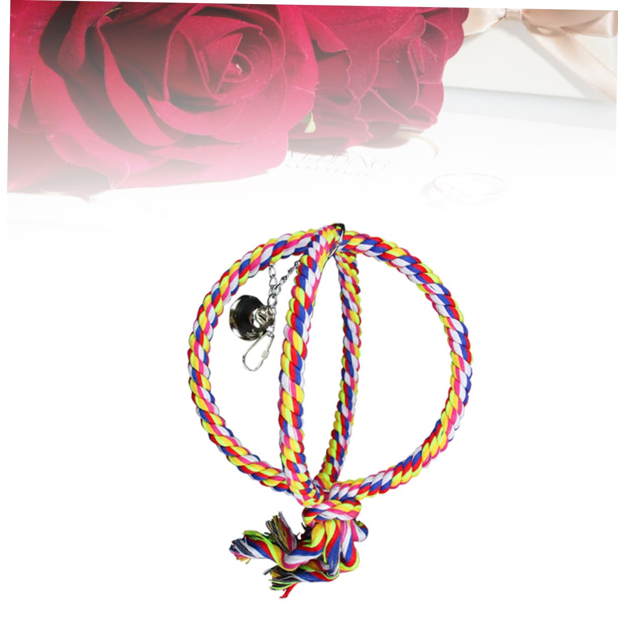 Happyyami 2stücke Baumwollseil Schaukelspielzeug Für Vögel Für Papageien Nymphensittiche Und Wellensittiche Flexibel Mit Klangspielzeug Und Aufhängung Für Mehr Spaß Und Bewegung