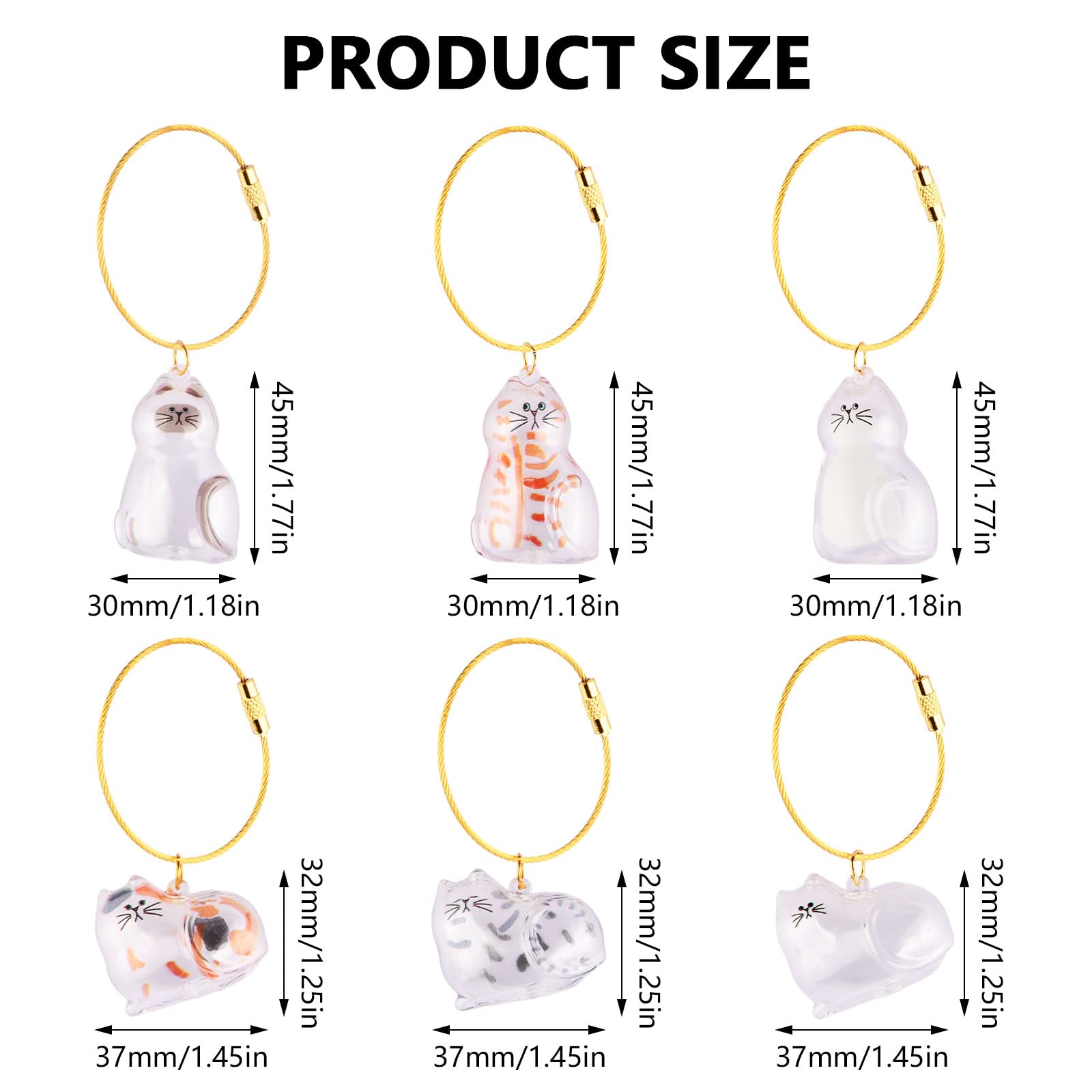 Lot de 6 Porte-Clés en Poils de Chat, Capsules Commémoratives en Acrylique Transparent, Boîte de Rangement pour Poils d’animaux, Idée Cadeau DIY pour Amoureux des Animaux