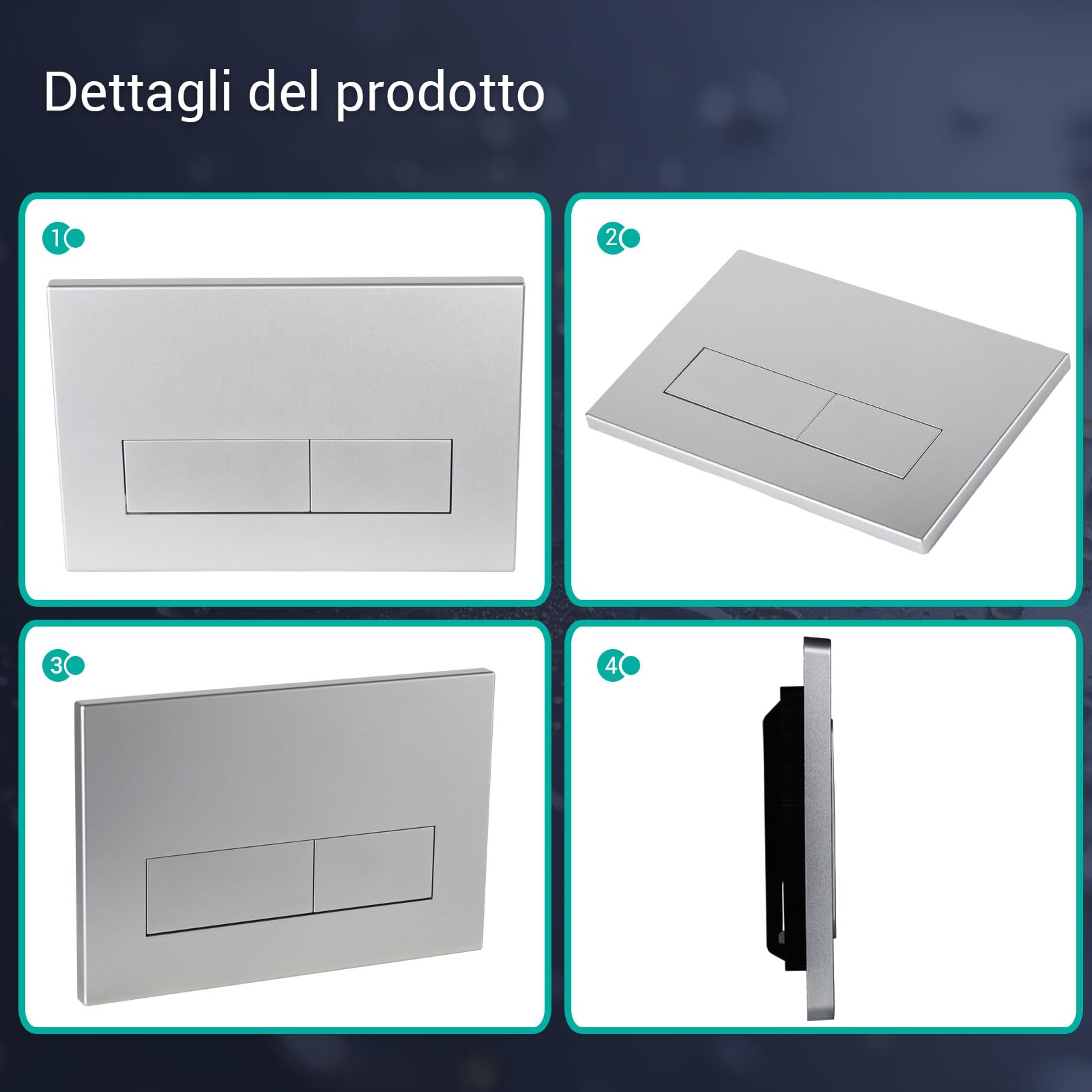 Empyreal Placca di controllo, pezzi di ricambio per cassetta di scarico, modelli precedenti Placca di controllo per Geberit Sigma01 UP320&300, Doppio scarico(Argento Opaco)