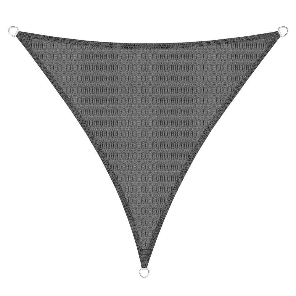 Brigros - Vela Parasole Triangolare HDPE 180g/m² Resistente Raggi UV con Anelli D Acciaio Inox, Tenda Vela Ombreggiante 3x3x3m, 4x4x4m, 5x5x5m, Telo Parasole Per Esterni (Grigio, 5x5x5)
