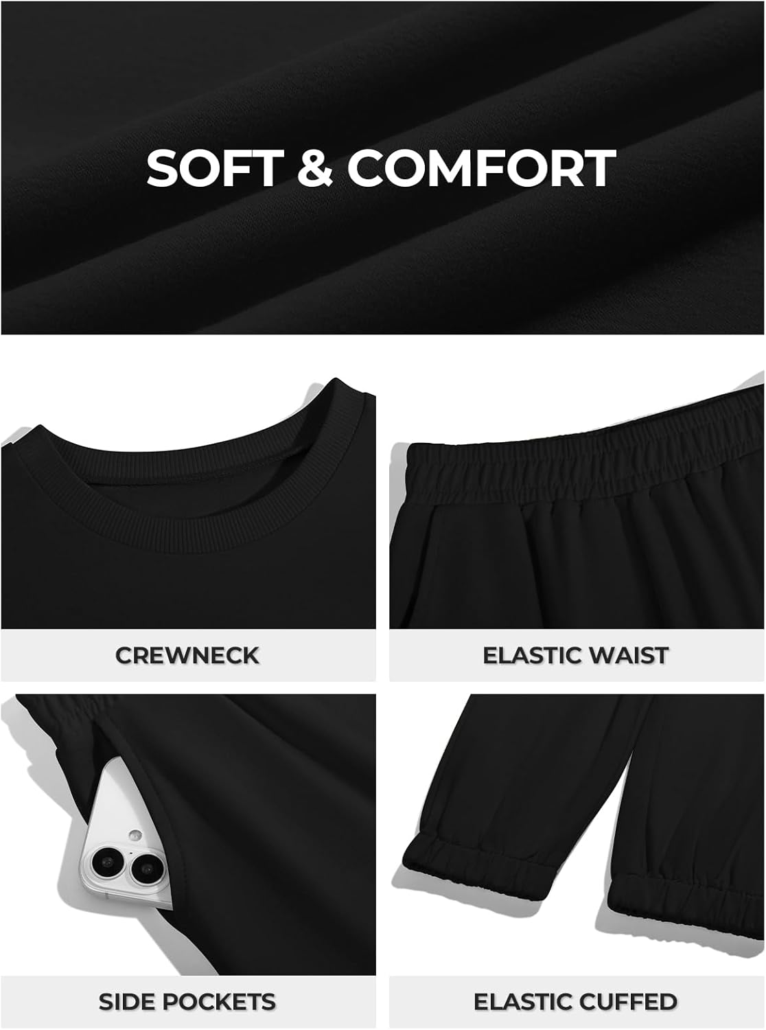 Haloumoning Boys Tracksuits 2 Piece Set Kids Crewneck Sweatshirts and Jogger Sweatpants with Pockets 5-14 Years - Image 6