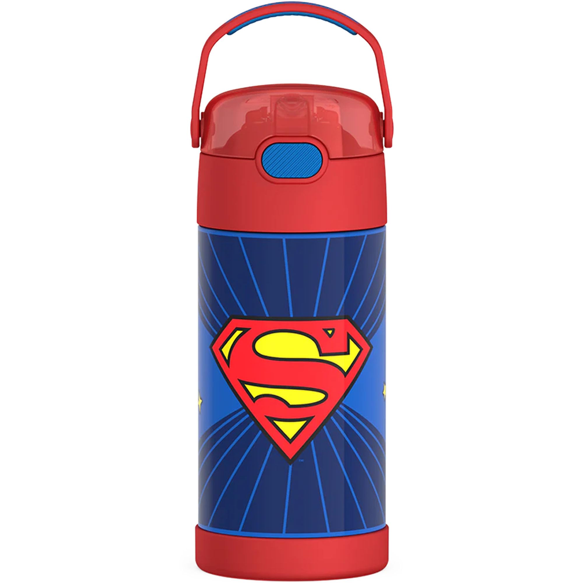 THERMOS FUNTAINER Water Bottle with Straw, 12oz, Superman | Kids Stainless Steel Insulated Water Bottle, Keeps Drinks Cold Longer for School & Play, BPA-Free Superman 12 Ounces